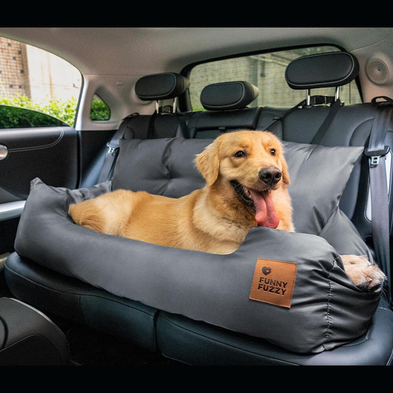 Travel Bolster Safety Medium Large Dog Car Back Seat Bed - RexStore 